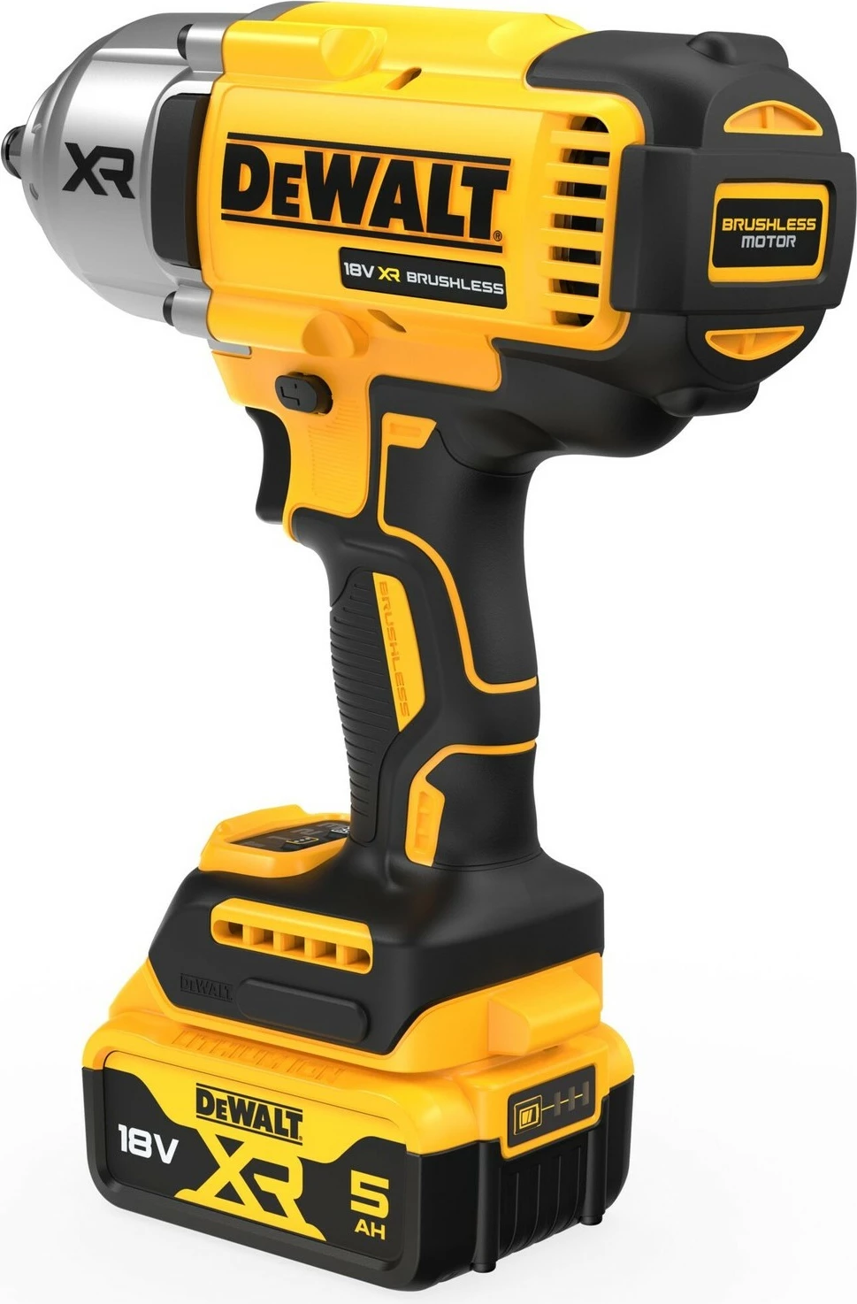 Çelës goditës DeWALT DCF900P2T-QW, brushless, 1/2", 18V, 5Ah, zi/verdhë