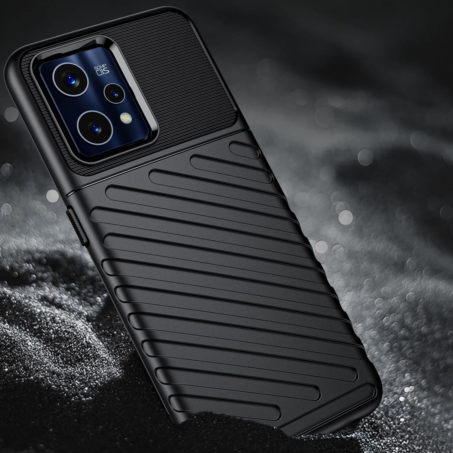 Mbështjellës Hurtel Thunder Case për Realme 9 Pro+, i zi