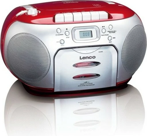 Radio/CD player Lenco SCD-420, 2 altoparlantë, LCD, kuqe/zezë