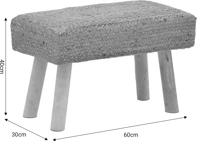 Karrige për bar Iolion Inart dru natyral-jute 60x30x40cm