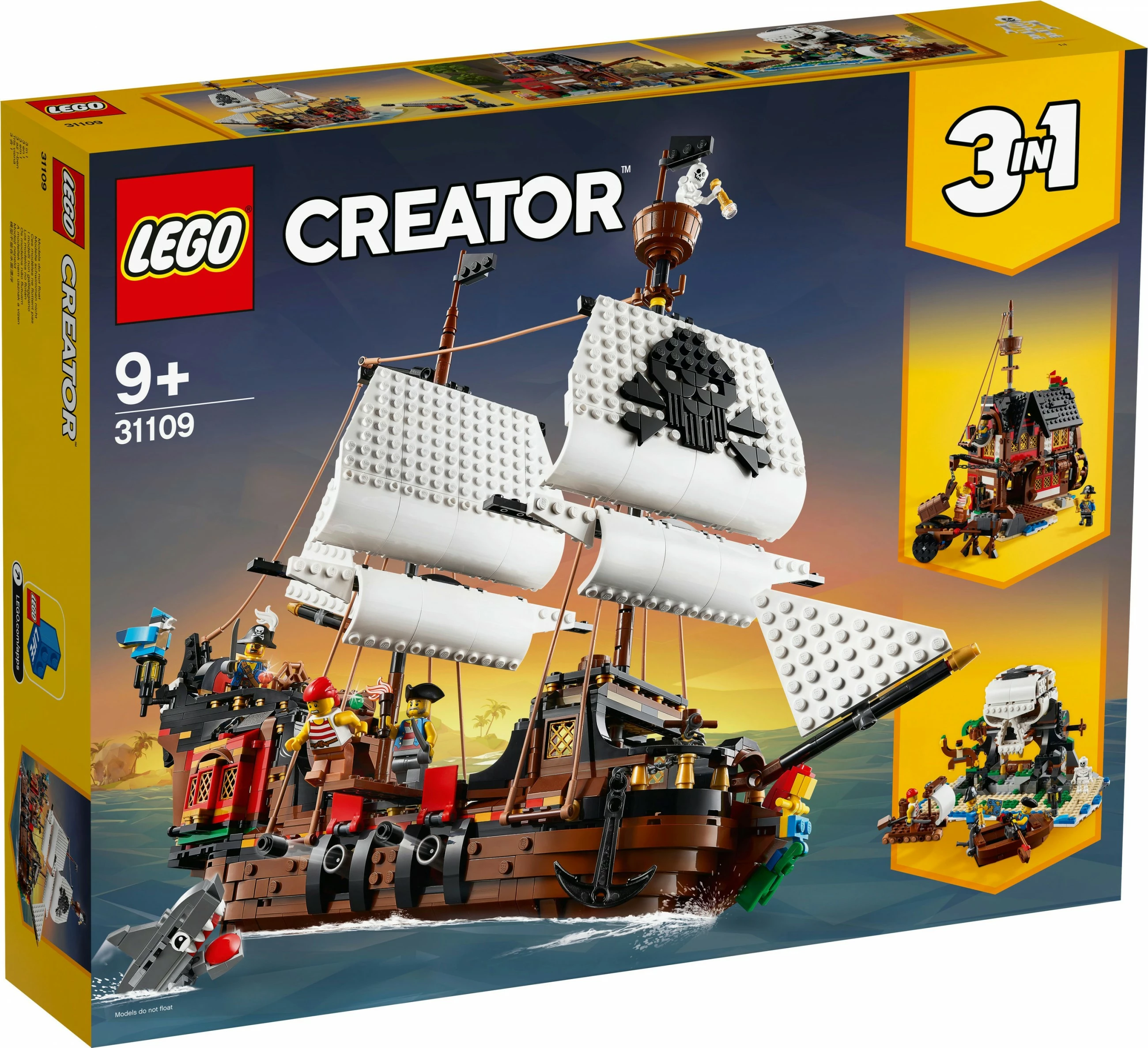 Set ndërtimi LEGO Creator Pirate Ship, 1264 pjesë, plastikë, shumëngjyrëshe