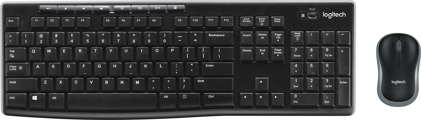 Set tastierë dhe maus wireless Logitech MK270, i zi