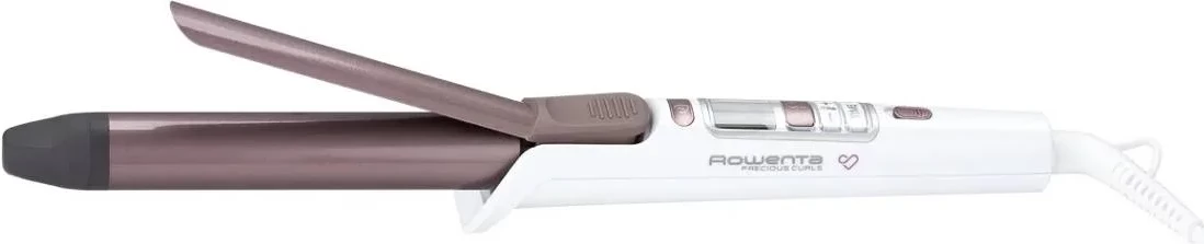 Masha për flokë, Rowenta, CF3460F0, 3 programe kujdesi me timer, temperaturë e rregullueshme me ekran LCD, veshje keratinë kashemiri me vaj argani, e bardhë/rozë