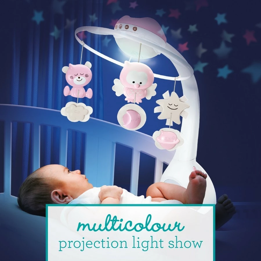 Karusel muzikor 3-në-1 Infantino, B-kids, 150302050, Powder pink, për foshnje