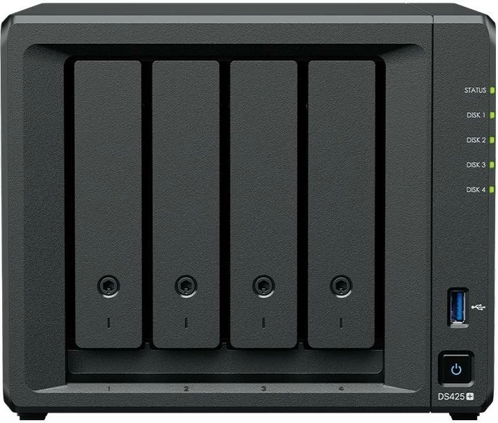 NAS Synology DS425+, 2GB RAM, 6 disqe, USB 3.2, RJ-45
