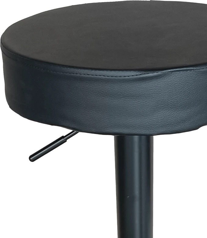 Karrige për bar Dianors, e rregullueshme në lartësi, lëkurë artificiale e zezë, bazë e zezë, 38x38x75cm, set prej 2 copësh