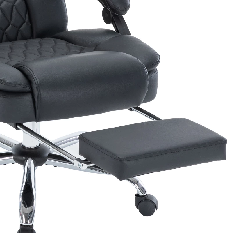 Karrige për zyre, mekanizëm premium, masazh-ngrohje, e zezë