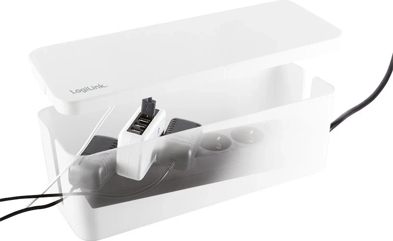 Kutia për organizimin e kabllove Logilink, bardhë