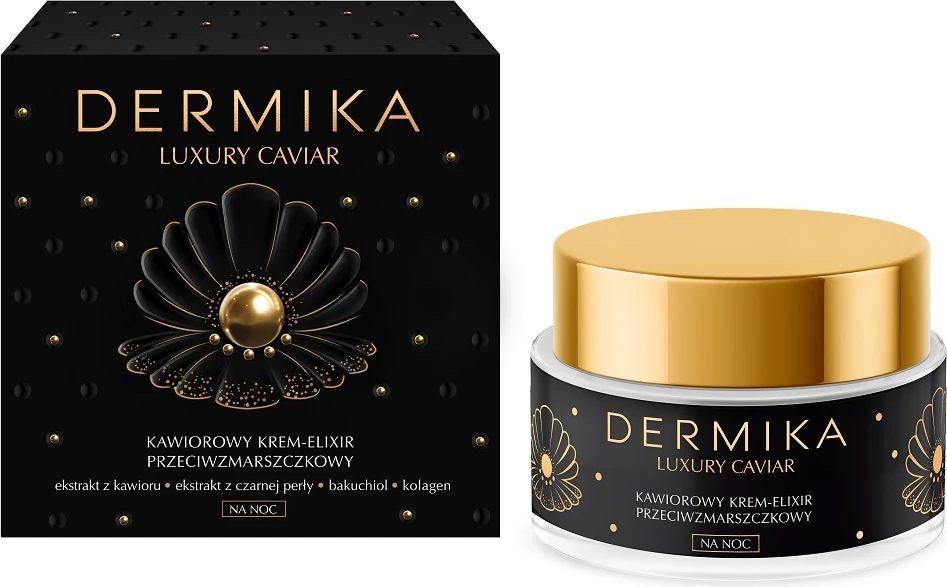 Krem nate anti-rrudhë për femra Dermika Luxury Caviar Night Anti-Wrinkle Cream-Elixir, 50ml