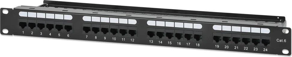 Patch panel Intellinet 721035, 19" 1U, 24 porty RJ45 Cat6 UTP, e zezë