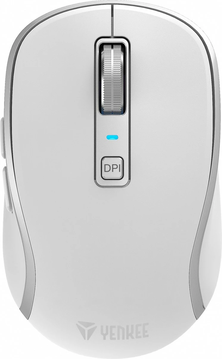 Maus wireless YENKEE NOBLE YMS 2085WH, 5 butona, Bluetooth + WiFi, Bardhë/Gri