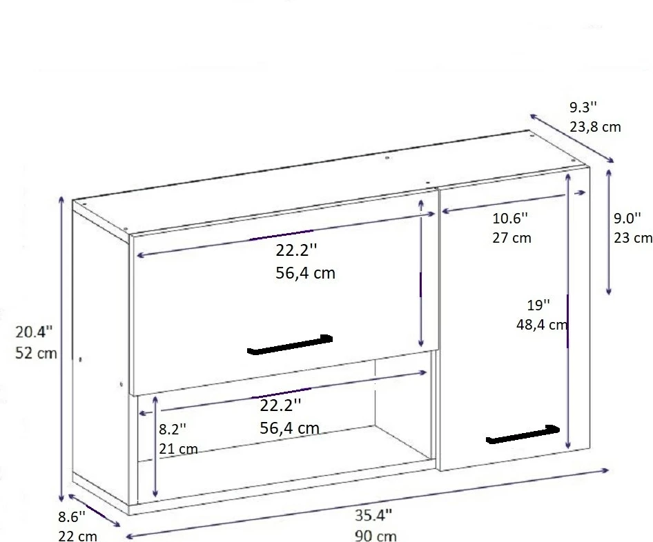 Dollap shumëfunksional Hanah Home, akasya, i bardhë