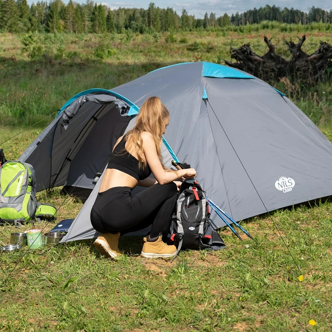 Tendë kampingu NILS eXtreme ROCKER NC6013, për 3 persona, hiri