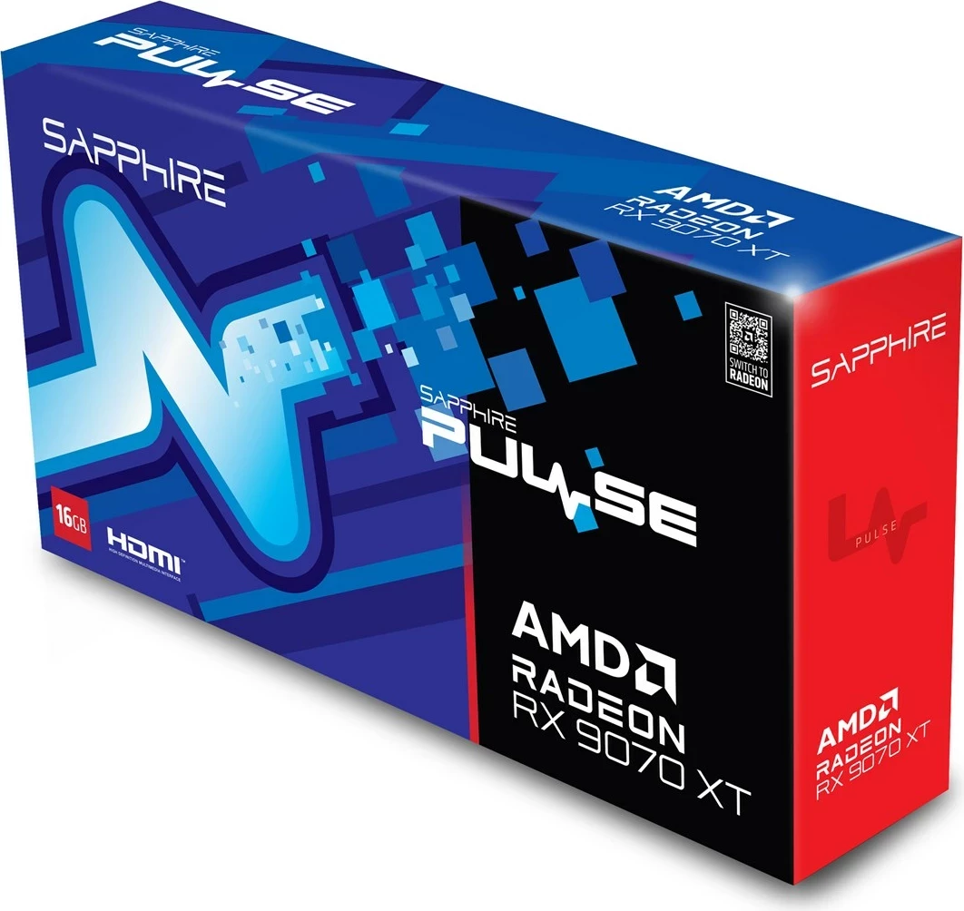 Kartelë grafike Sapphire PULSE Radeon RX 9070 XT, 16 GB GDDR6, e zezë