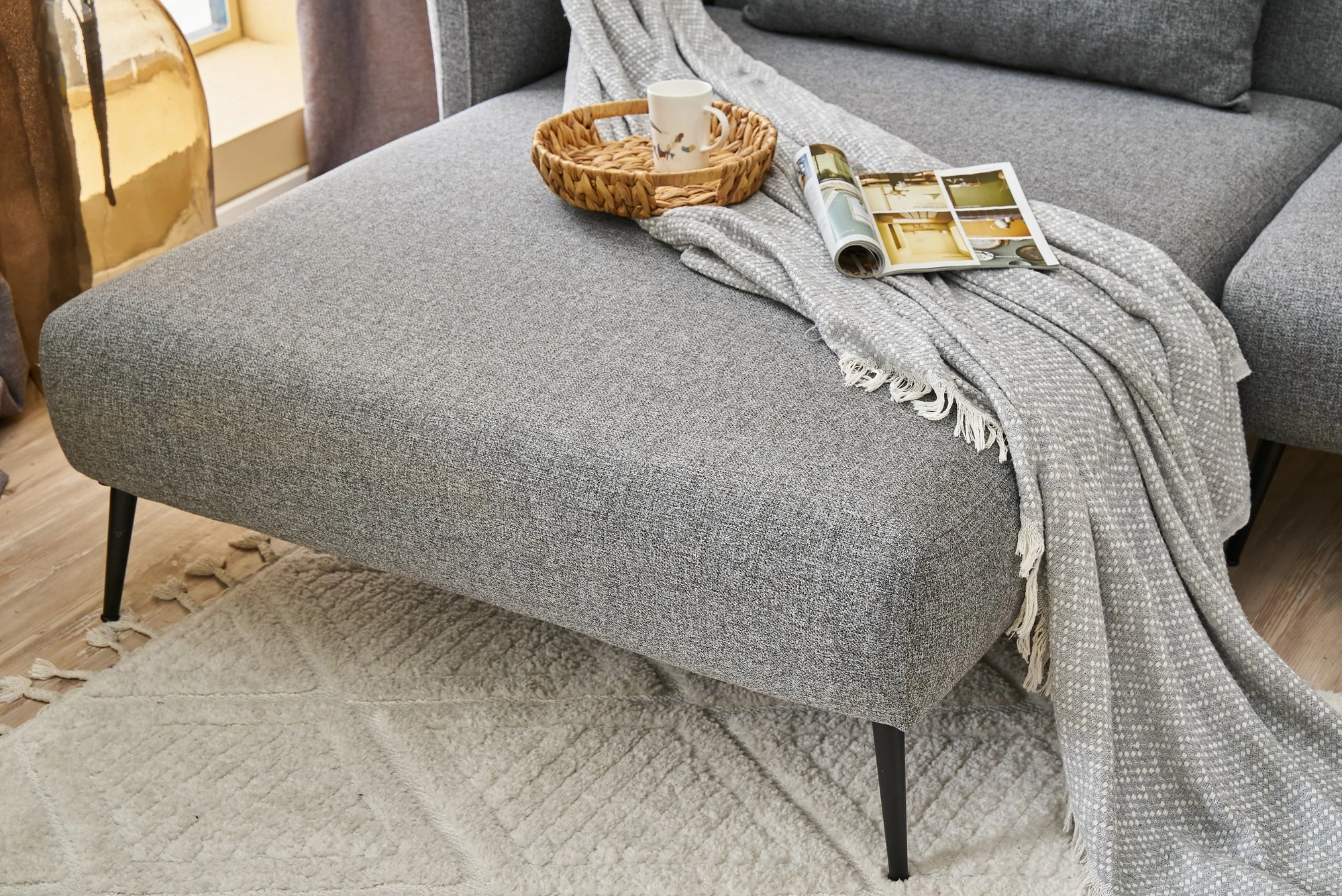 Këndore Revos, e majtë, ngjyrë gri, Atelier del Sofa