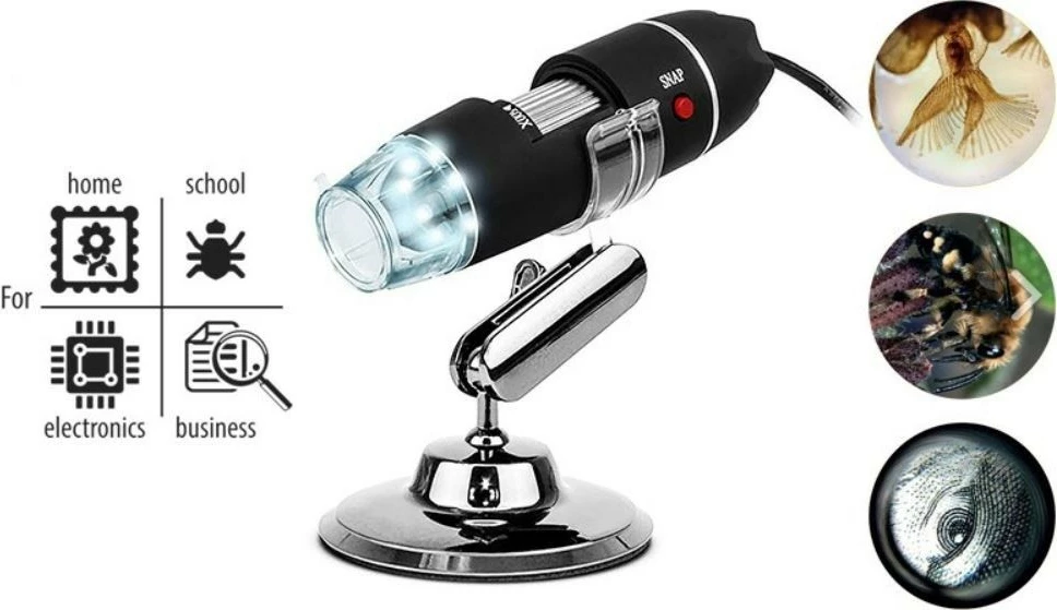 Mikroskop digjital USB Media-Tech MT4096, zmadhim deri 500X, i zi