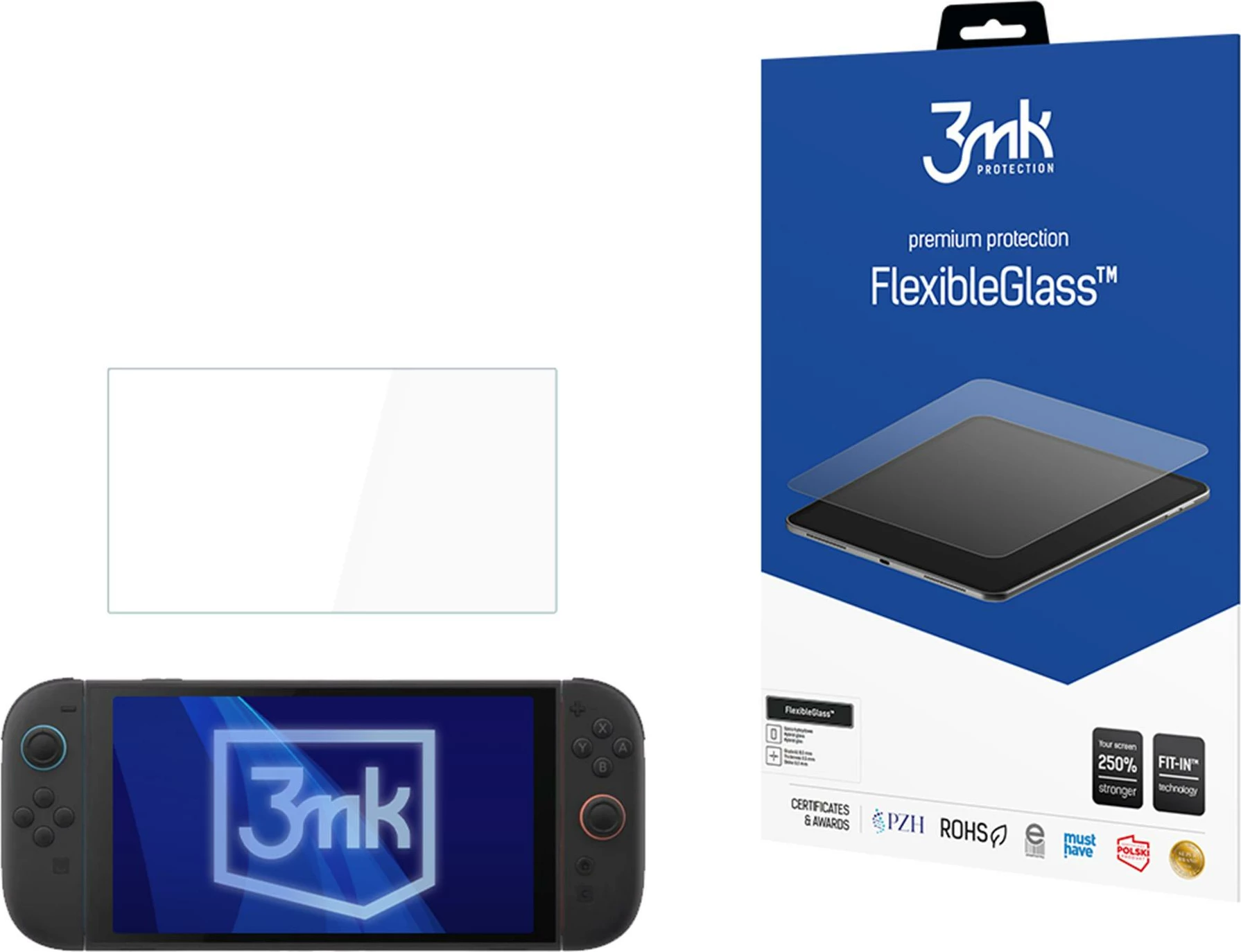 Mbrojtës ekrani hibrid 3mk FlexibleGlass për Nintendo Switch 2, deri 11"