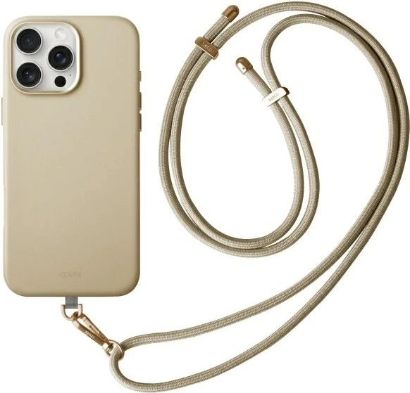 Mbështjellës UNIQ Coehl Muse me karikim magnetik për iPhone 16 Pro, Bezhe