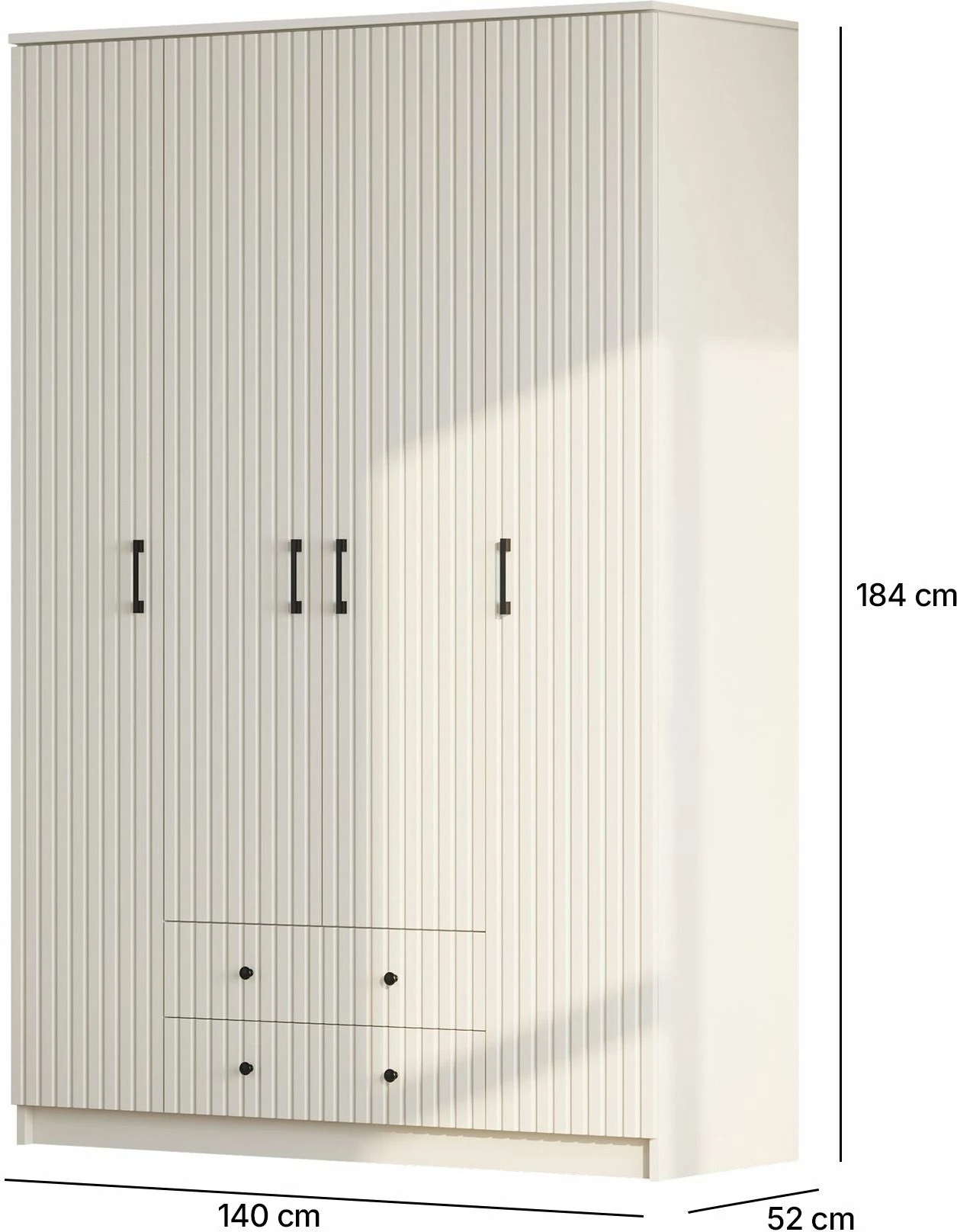 Dollap rrobash Skye Decor, ngjyrë e bardhë mat, RB-185-02
