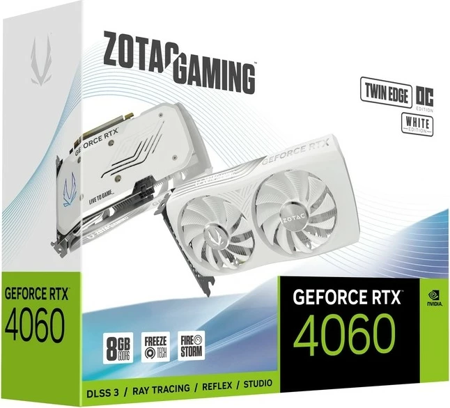 Kartelë grafike Zotac GeForce RTX 4060, 8 GB, GDDR6, e bardhë