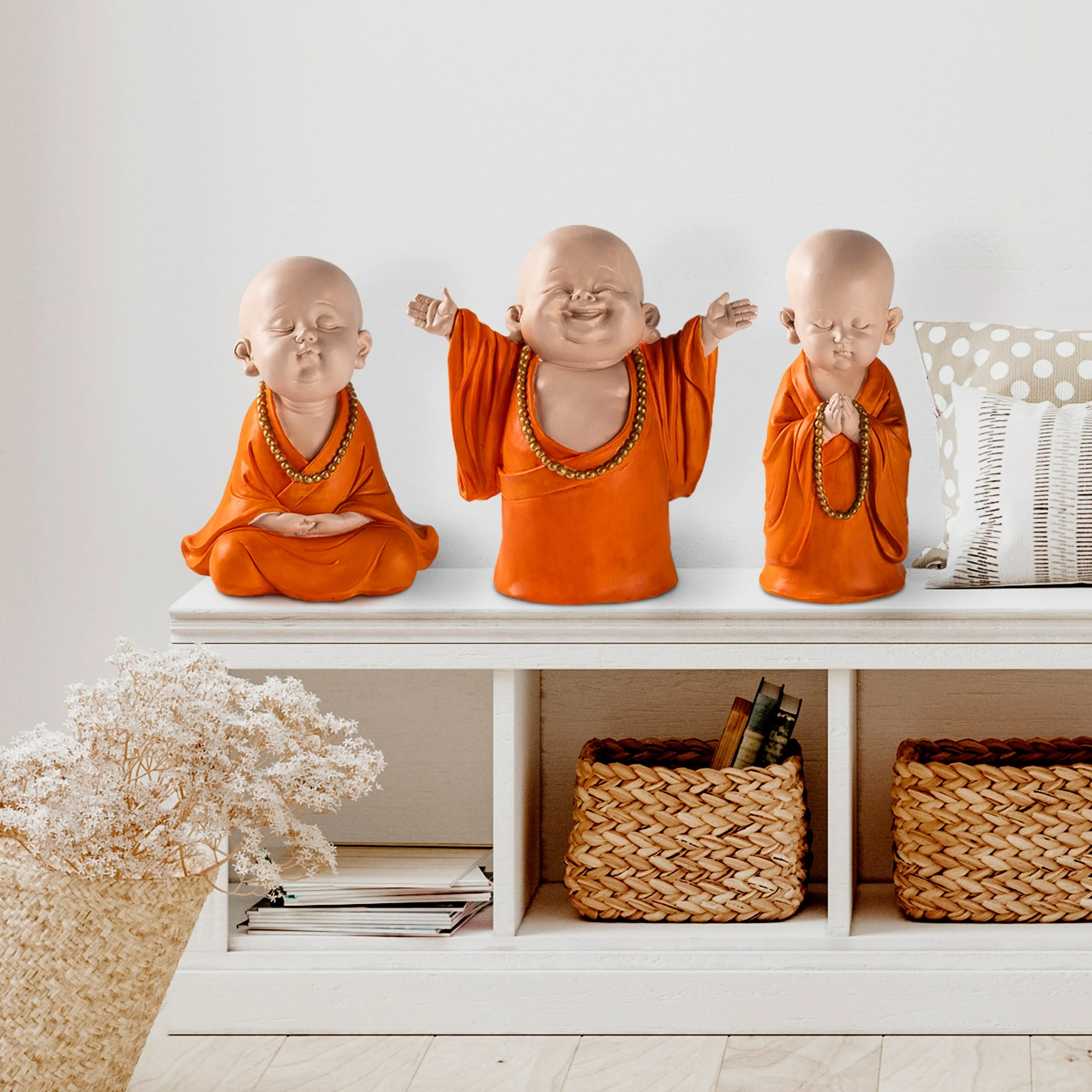Set dekorativ me figura budiste, shumëngjyrëshe, Yak-045