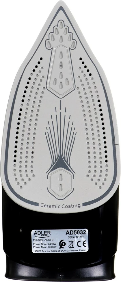 Hekur për hekurosje Adler AD 5032, 2400 W, i zi/kaltër