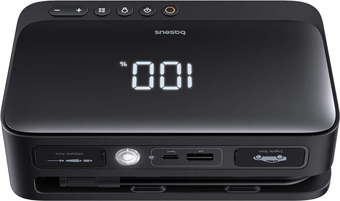 Jump starter Baseus Super Energy BS-CH013 4n1 me kompresor, powerbank 6000mAh, dritë LED, e zezë