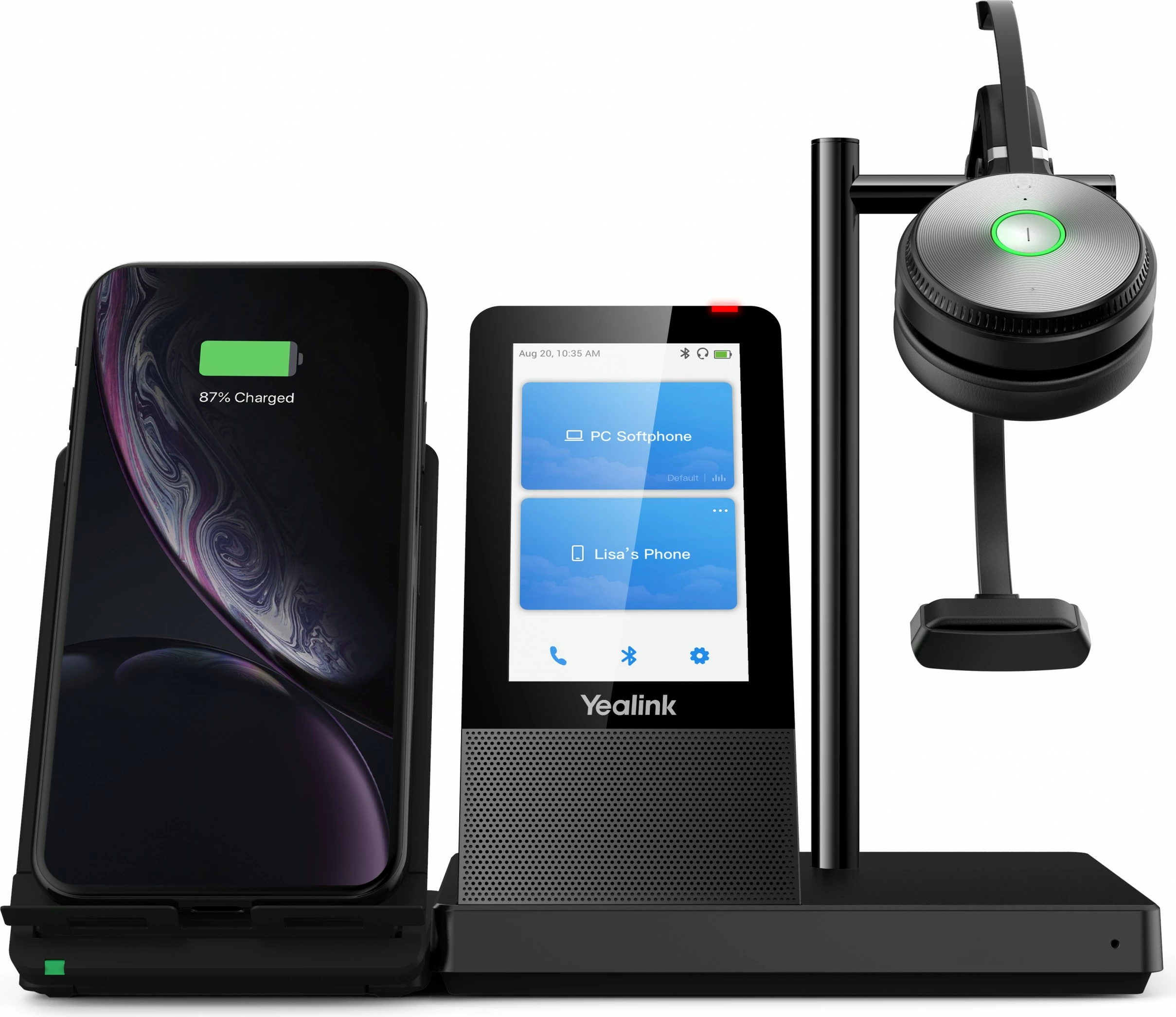 Kufje pa tela Yealink WH66 Mono UC-DECT, Zyrë/Qendër thirrjesh, E zezë