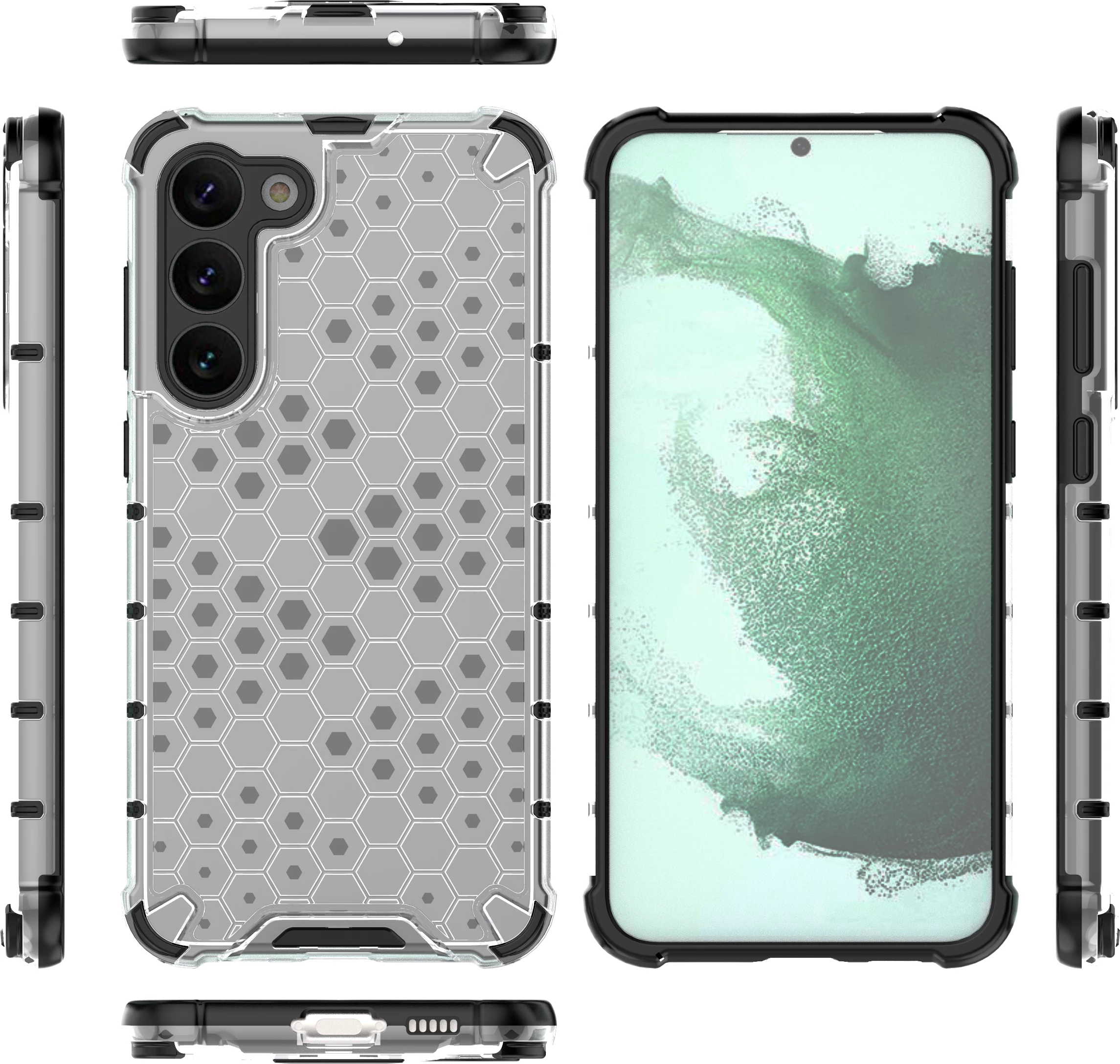 Mbështjellës Hurtel Honeycomb për Samsung Galaxy S23+, transparent