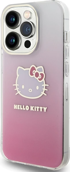 Mbështjellës Hello Kitty IML Gradient Electrop Kitty Head për iPhone 13 Pro Max, rozë