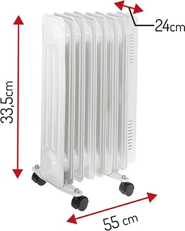 Ngrohës me vaj Adler AD 7815, 1500 W, i bardhë