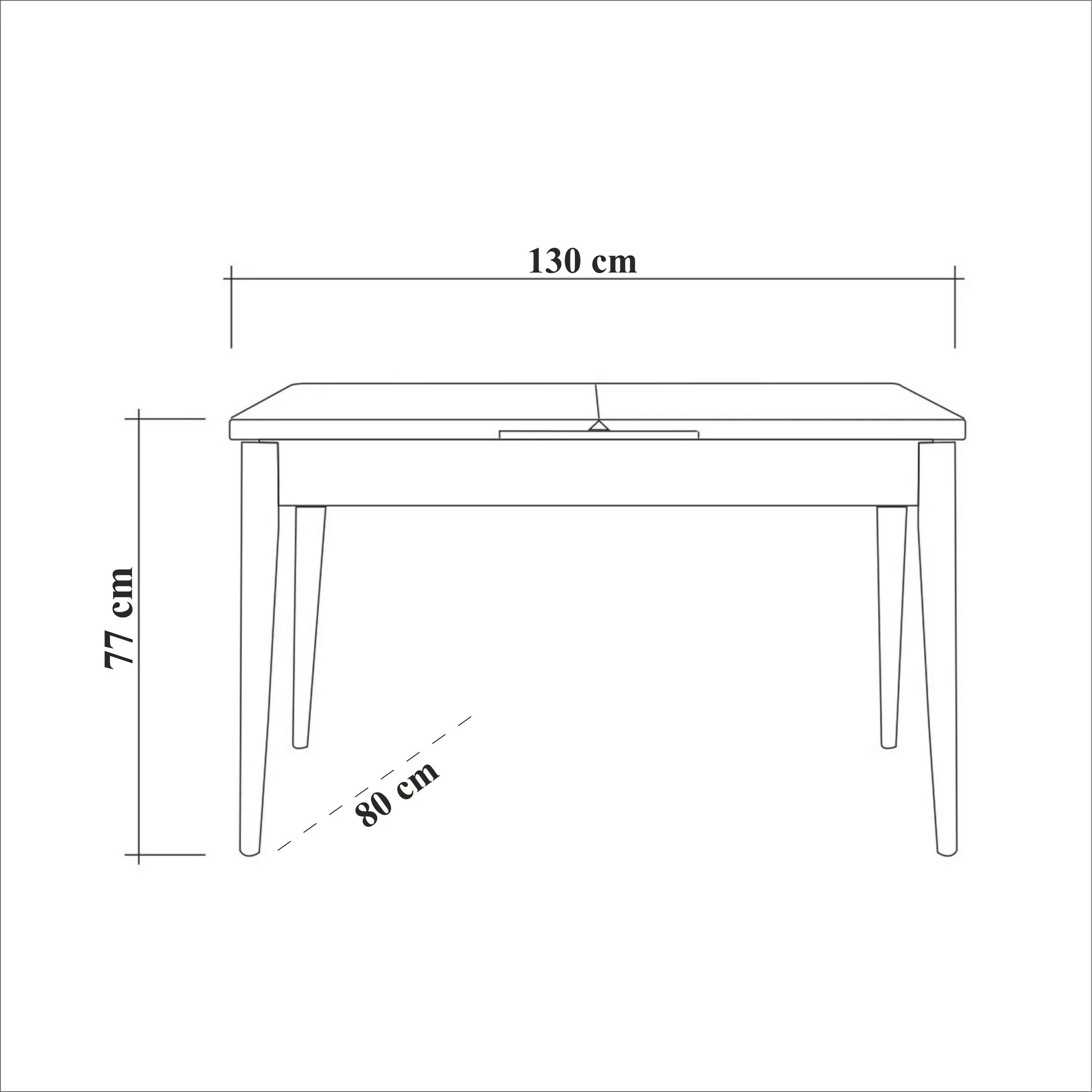 Set tavoline me karrige për ngrënie, e zgjatshme, 4 pjesë, Skye Decor, Vina 1048, ngjyrë bardhë dhe kaltër e errët