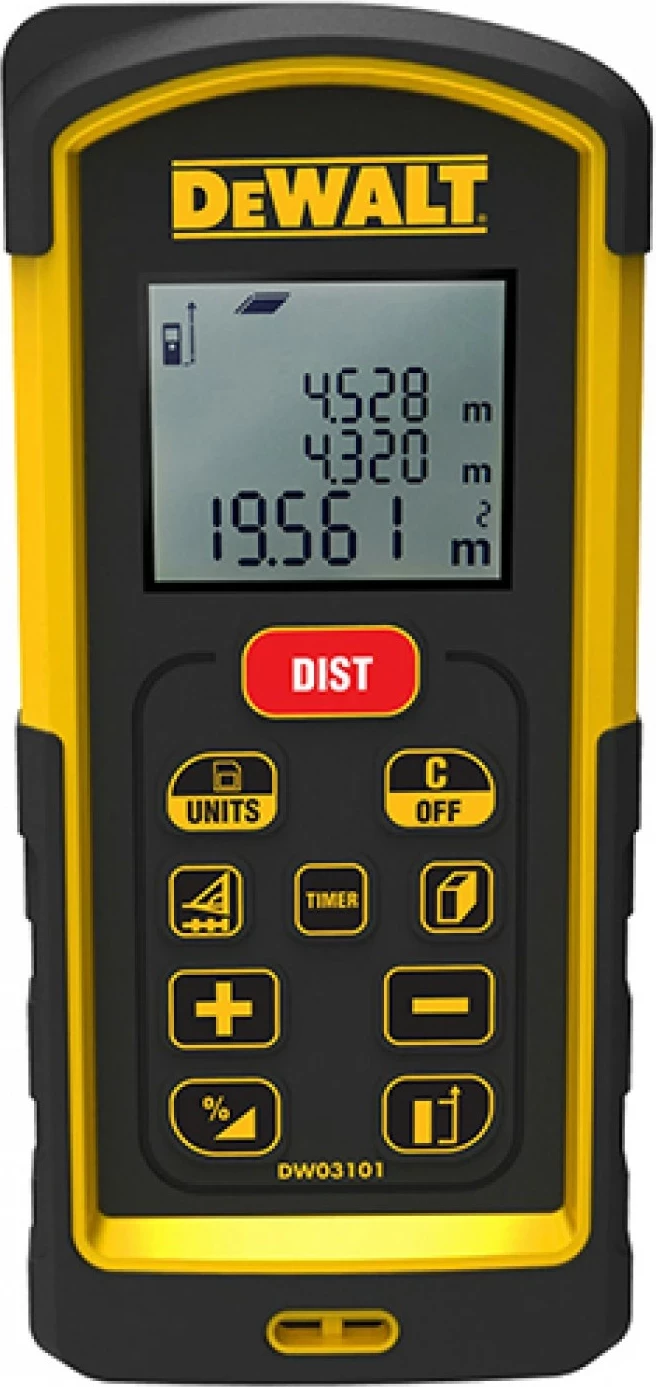 Matës distancash me laser DeWalt DW03101 100 m zi/verdhe