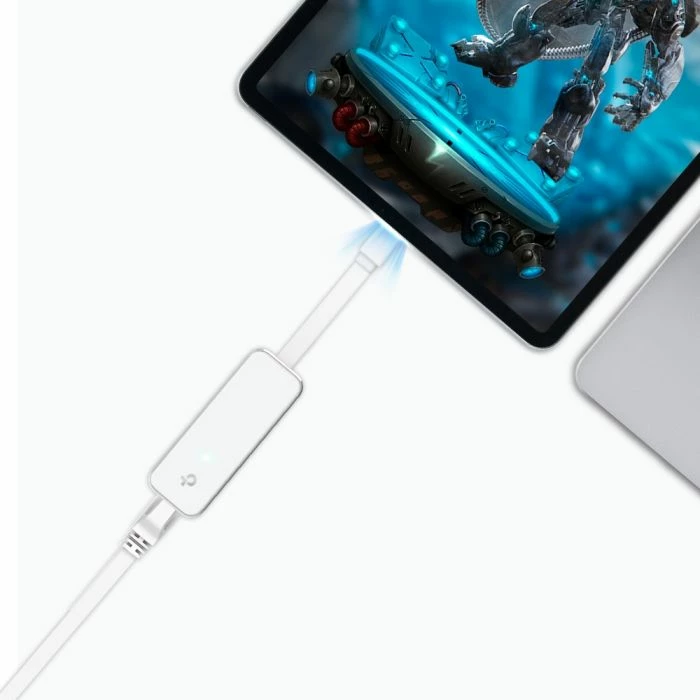 Adapter Ethernet TP-LINK UE300C Gigabit 1000 Mbps USB 3.0 USB Type-C në RJ45, bardhë