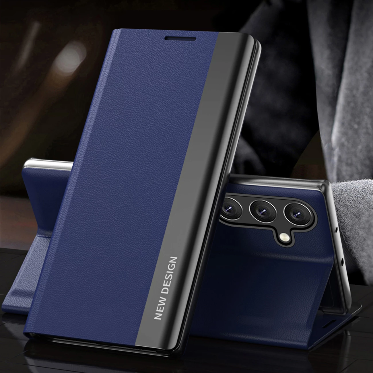 Mbështjellës Hurtel Sleep Case Pro për Samsung Galaxy S25+, kaltër