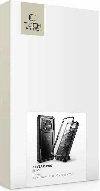 Mbështjellës Tech-Protect Kevlar Pro për Xiaomi Redmi Note 14 Pro 5G / Poco X7 5G, i zi