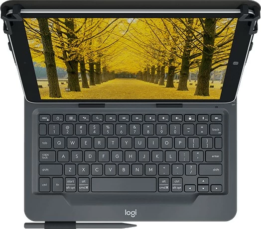 Tastierë me mbështjellës Logitech Universal Folio, Bluetooth, QWERTZ, e zezë