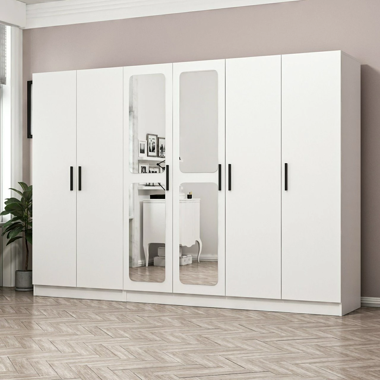 Dollap Skye Decor, i bardhë, 270x190x52cm