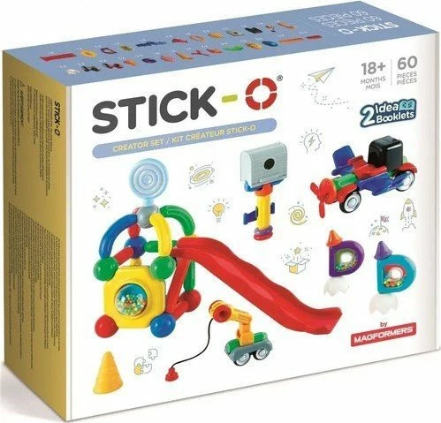 Set blloqesh magnetike Magformers Stick-O Creator, 60 copë, multikolor