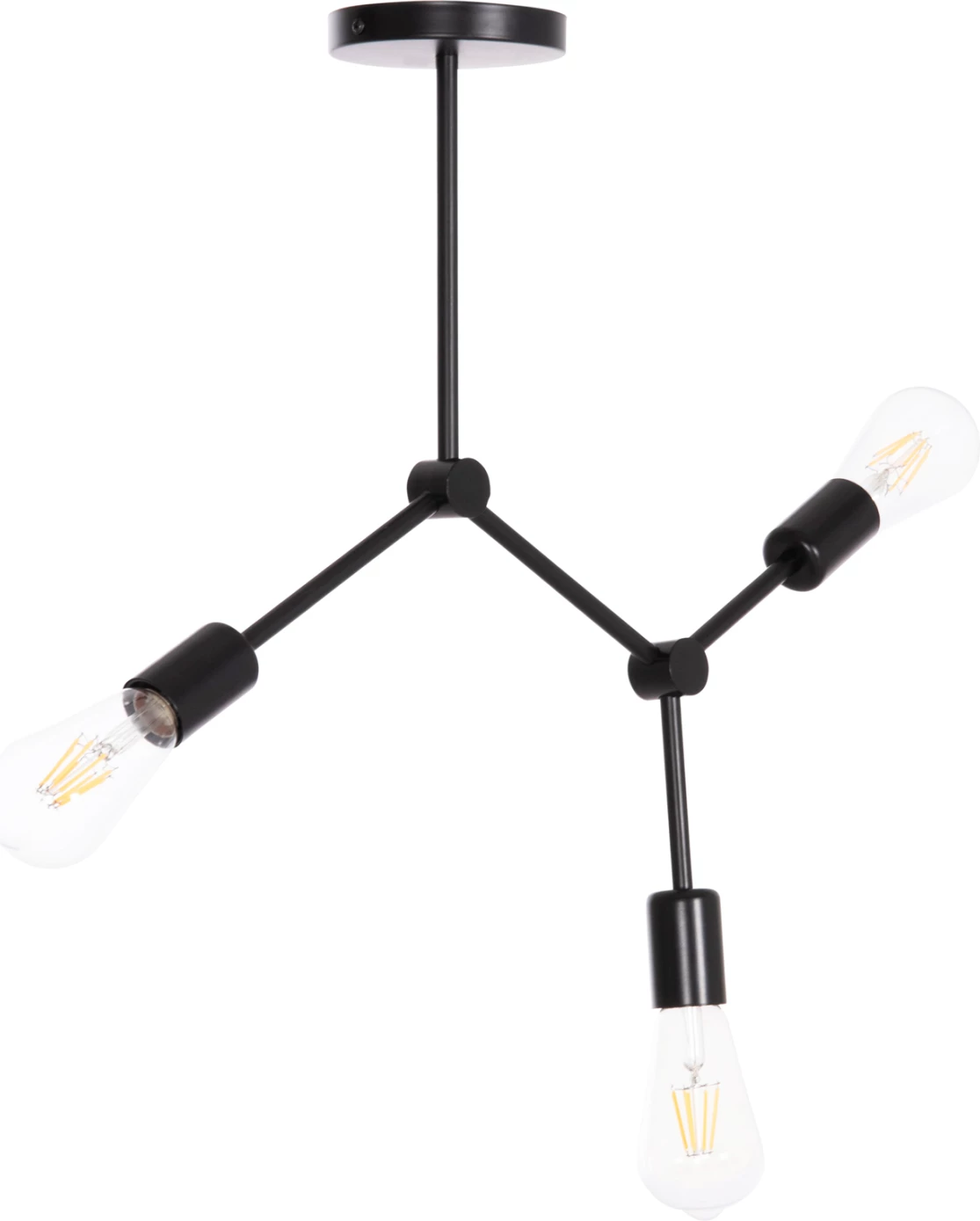 Llambë tavani me 3 drita, metal i zi, LIGHTY FH7404.11, 52x5x48cm