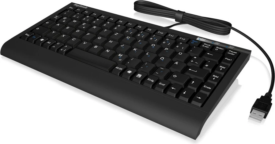 Tastierë mini KeySonic ACK-595C+, USB, membranë, QWERTY, e zezë