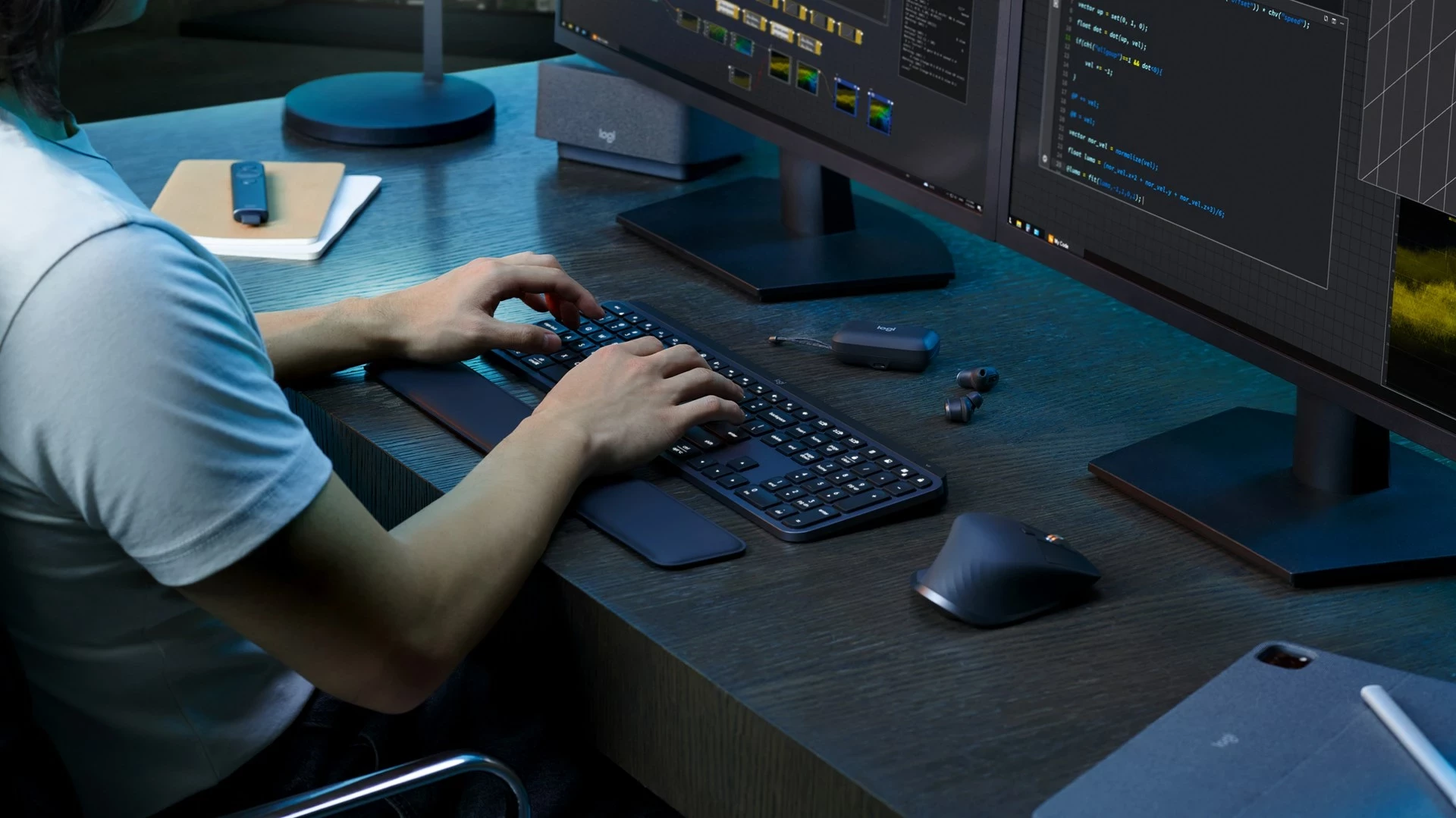 Set tastierë dhe maus Logitech Master MX Keys S Combo, Wireless, Grafit