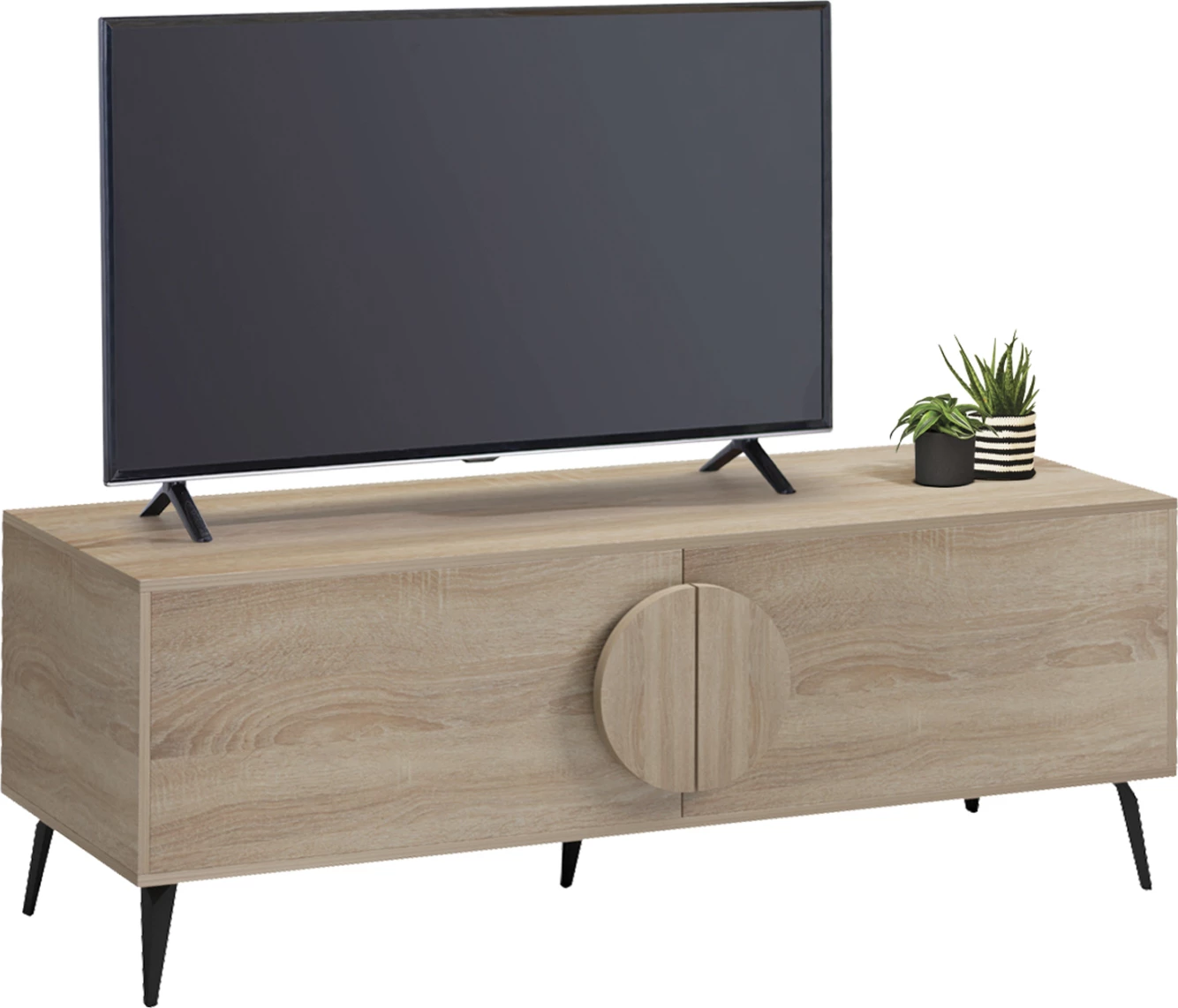 Komodë TV SAVORE, melaminë Sonama, 140x35.5x51cm