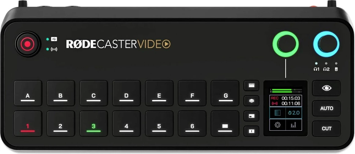 Stacion prodhimi RØDE RØDECaster Video, për podcast dhe muzikë, i zi