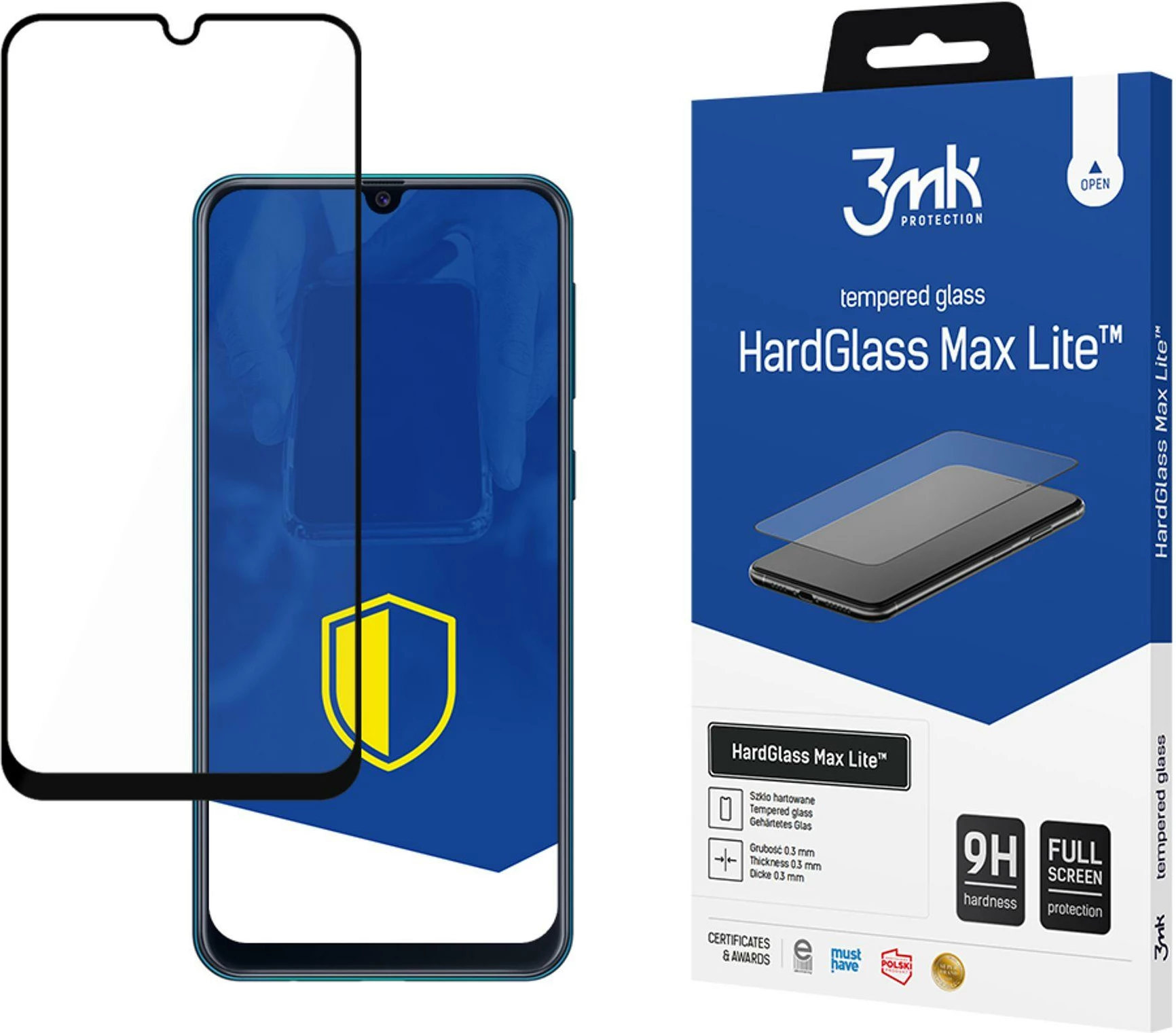 Xham i kalitur mbrojtës ekrani 3mk HardGlass Max Lite 0.3 mm për Samsung Galaxy M31/M31 Prime, i zi