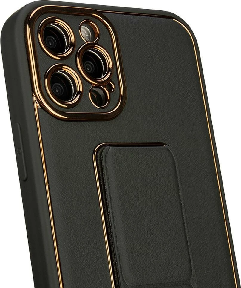 Mbështjellës Hurtel Kickstand Case për Samsung Galaxy A12 5G, silikon, me mbajtëse, zi