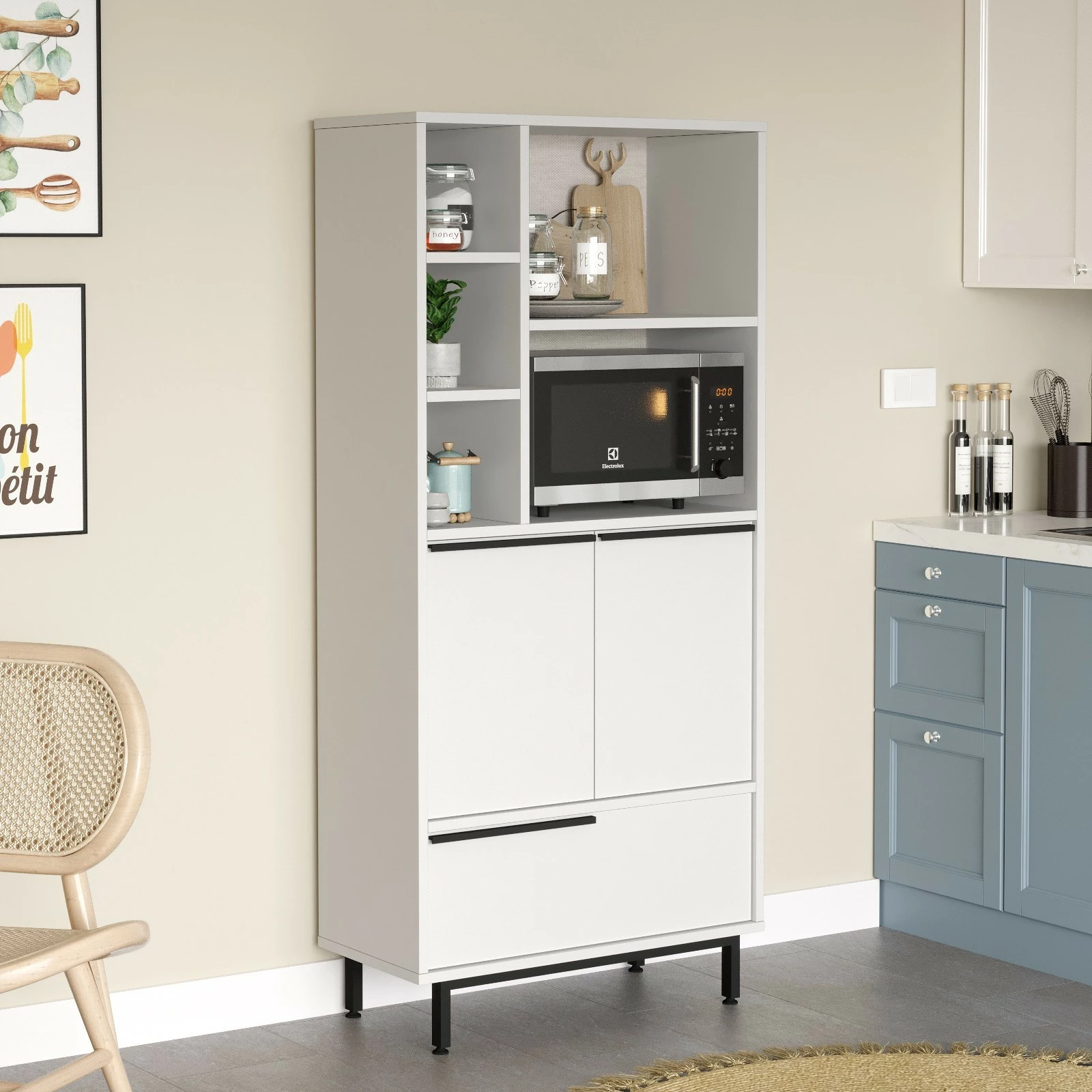 Dollap kuzhine Hanah Home, On9A-W, i bardhë