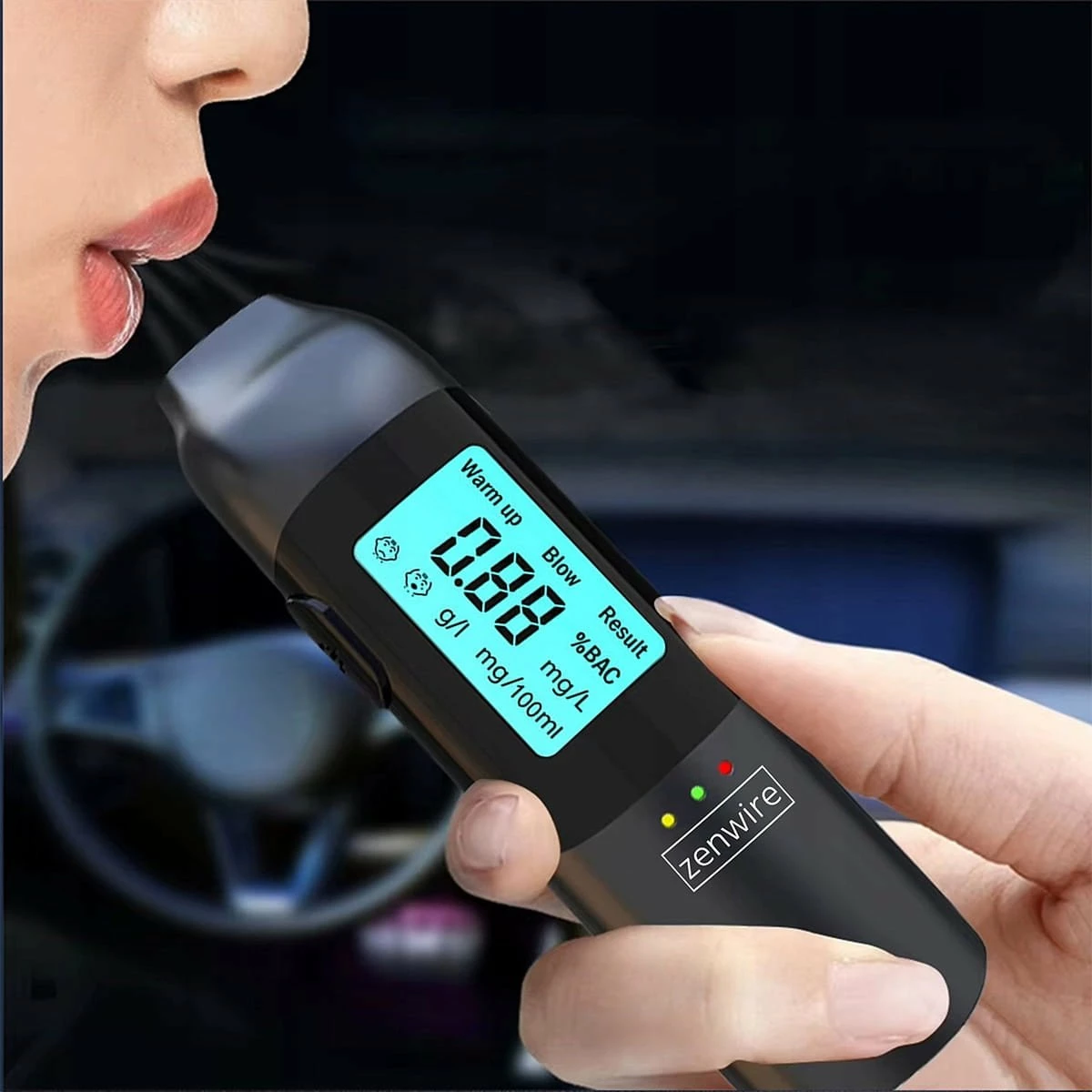 Alkotest Zenwire MR702, sensor gjysmëpërçues, USB-C, bateri e integrume, pa grykë, i zi