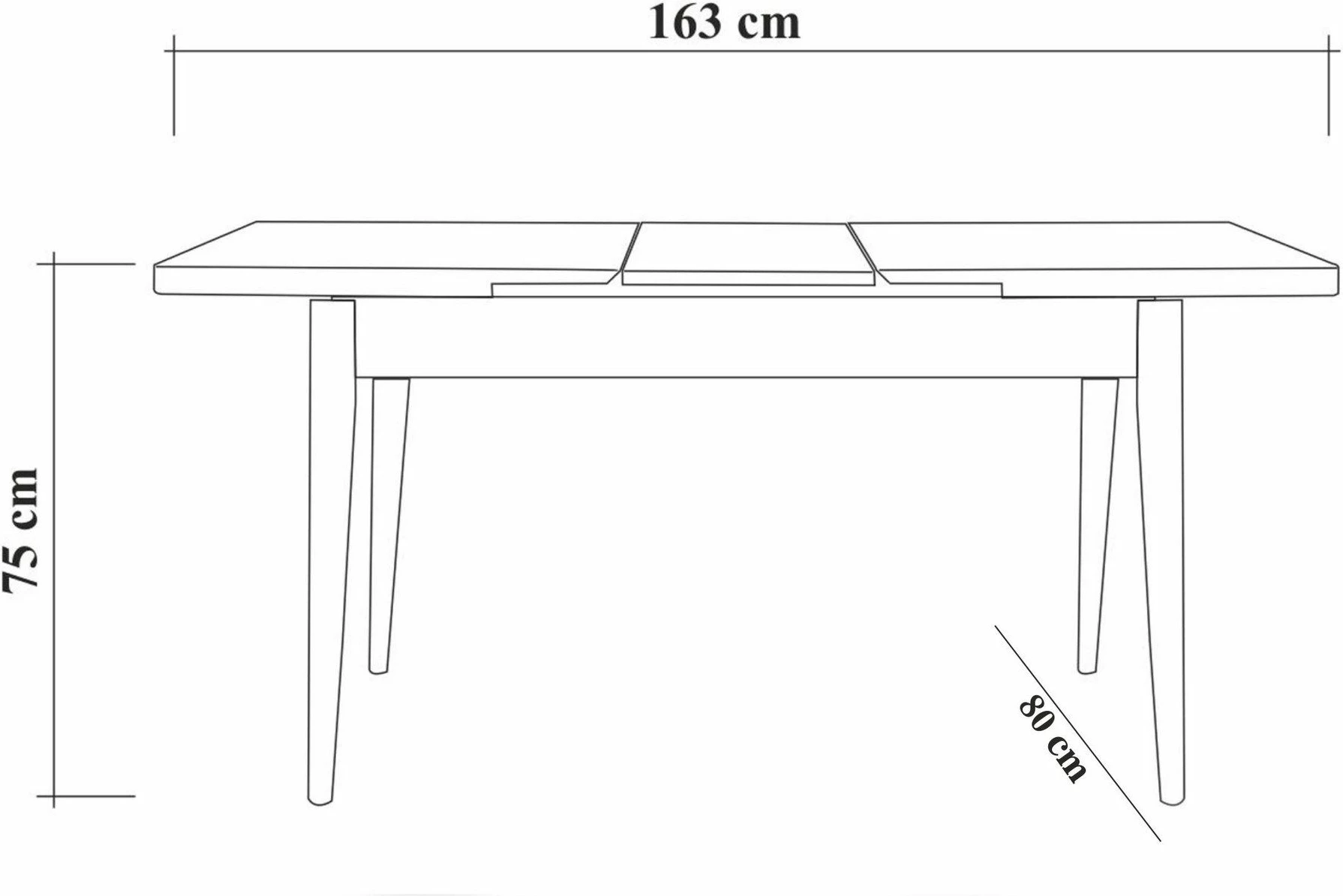Set tavolinë me karrige për ngrënie, zgjatues, ngjyrë arre, blu e errët, Hanah Home Vina 1048 - 3, 4 pjesë