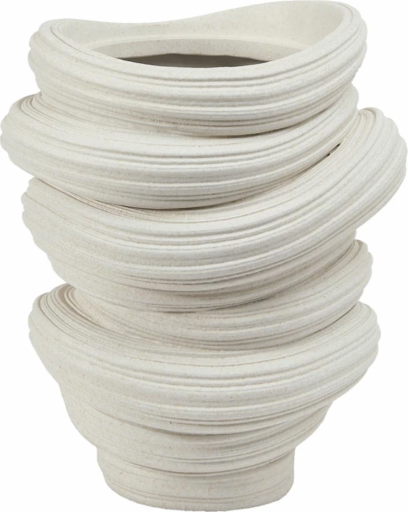 Vazo Votsalo, polirezine, e bardhë, 27x25x33 cm